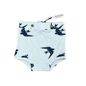 The Woods Kate Quinn Swallows Birds Blue Shibori Shorts‎ 6-12 months Babycore